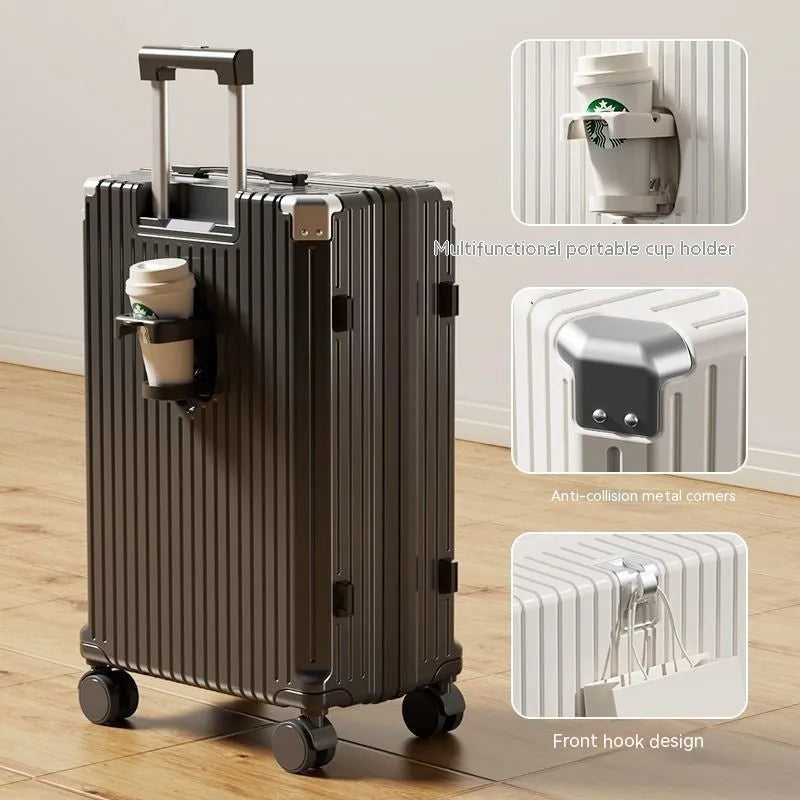 Luggage Internet Password Trolley Genuine Leather - Bellarte Enchanté Luggage Internet Password Trolley Genuine Leather